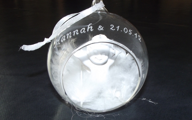 gravure sur verre noel nouvel an sur boule en verre