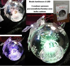 gravure sur verre noel nouvel an sur boule en verre