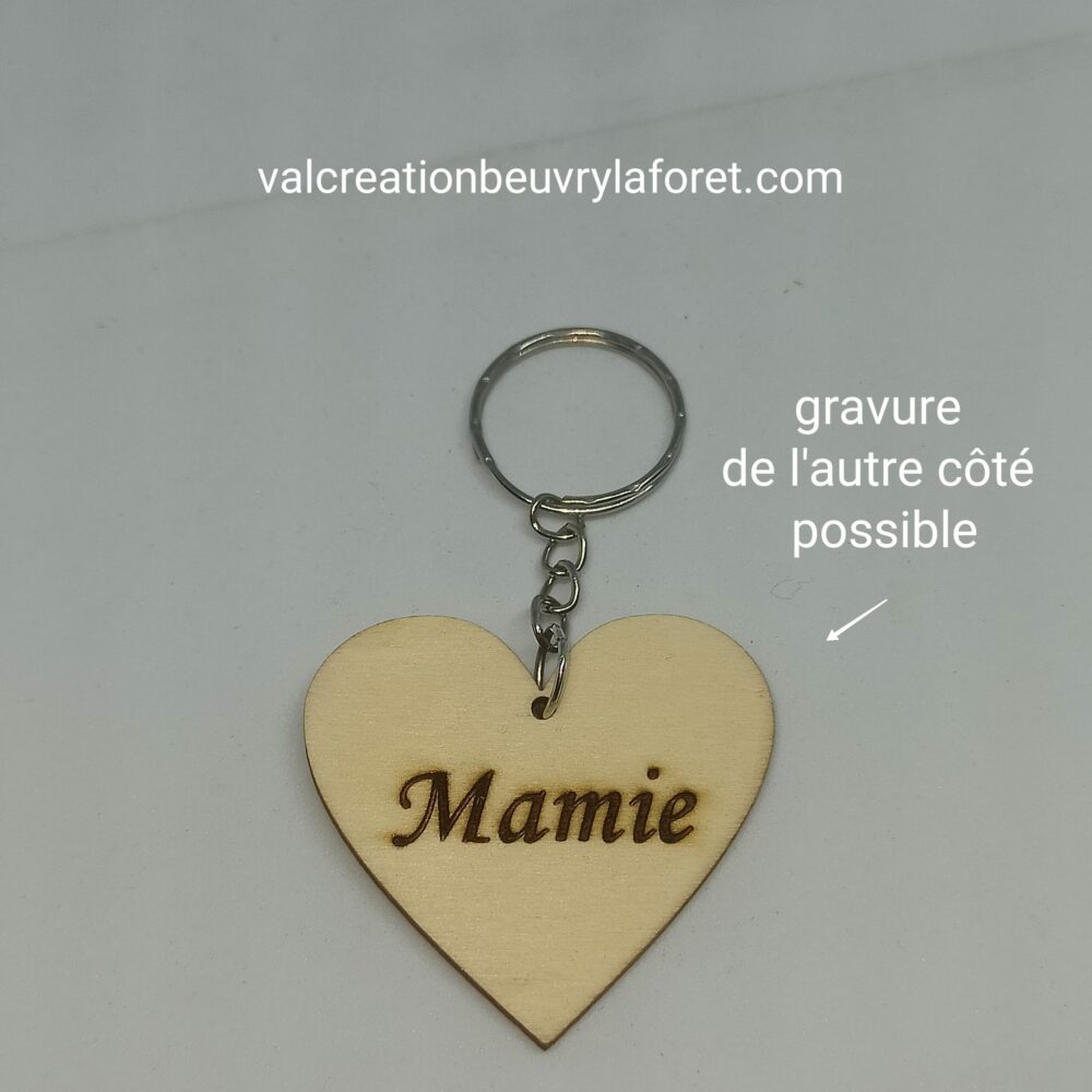 Porte clé mamie coeur